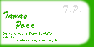 tamas porr business card